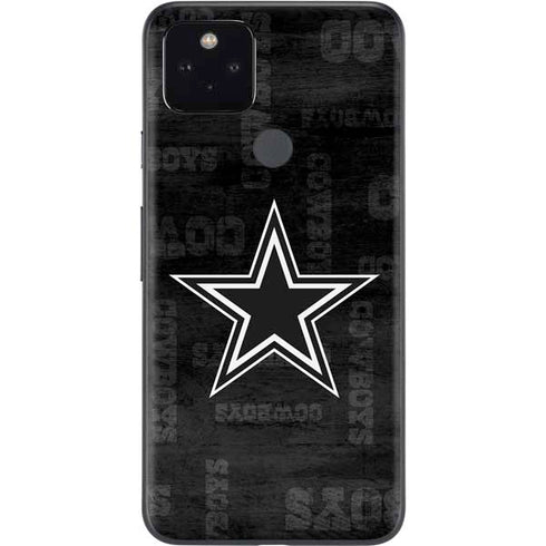 NFL Dallas Cowboys Black & White Google Pixel 5a Skin
